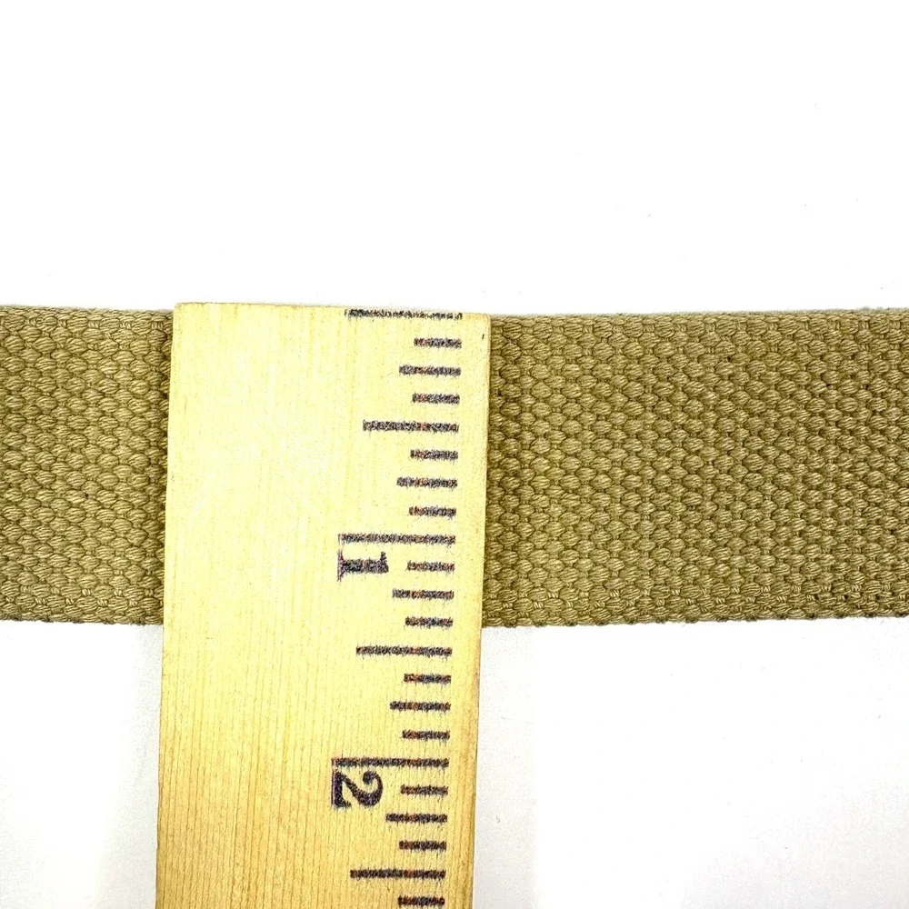 VTG‎ 90s Eddie Bauer Canvas & Leather Suringle Belt Khaki Mens 52